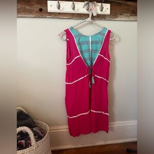 Chic Pink and Blue Mini Dress